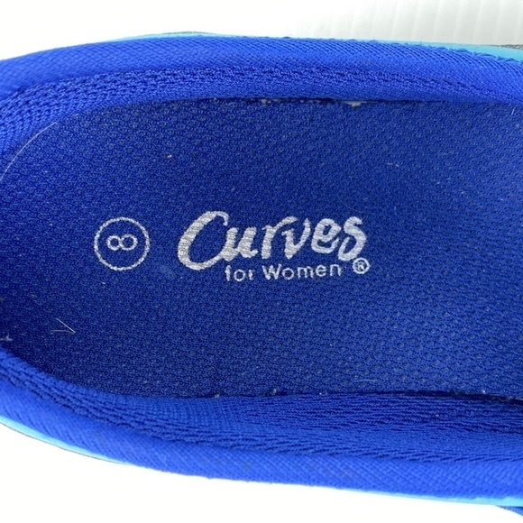 Curves for Women Sz 8 Walking Athletic Toning Blue Mary Janes Shoes - Picture 8 of 10